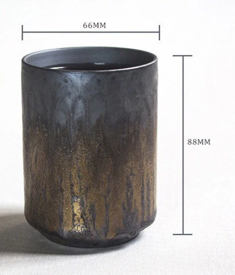 Gohobi Ceramic Japanese style golden teacup stoneware coffee